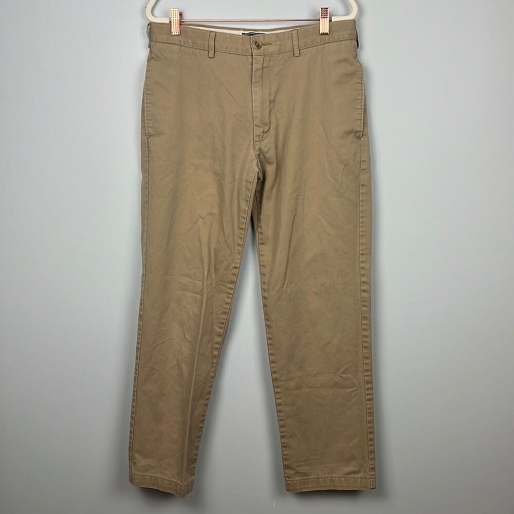 Lands End mens 32” waist flat front khakis